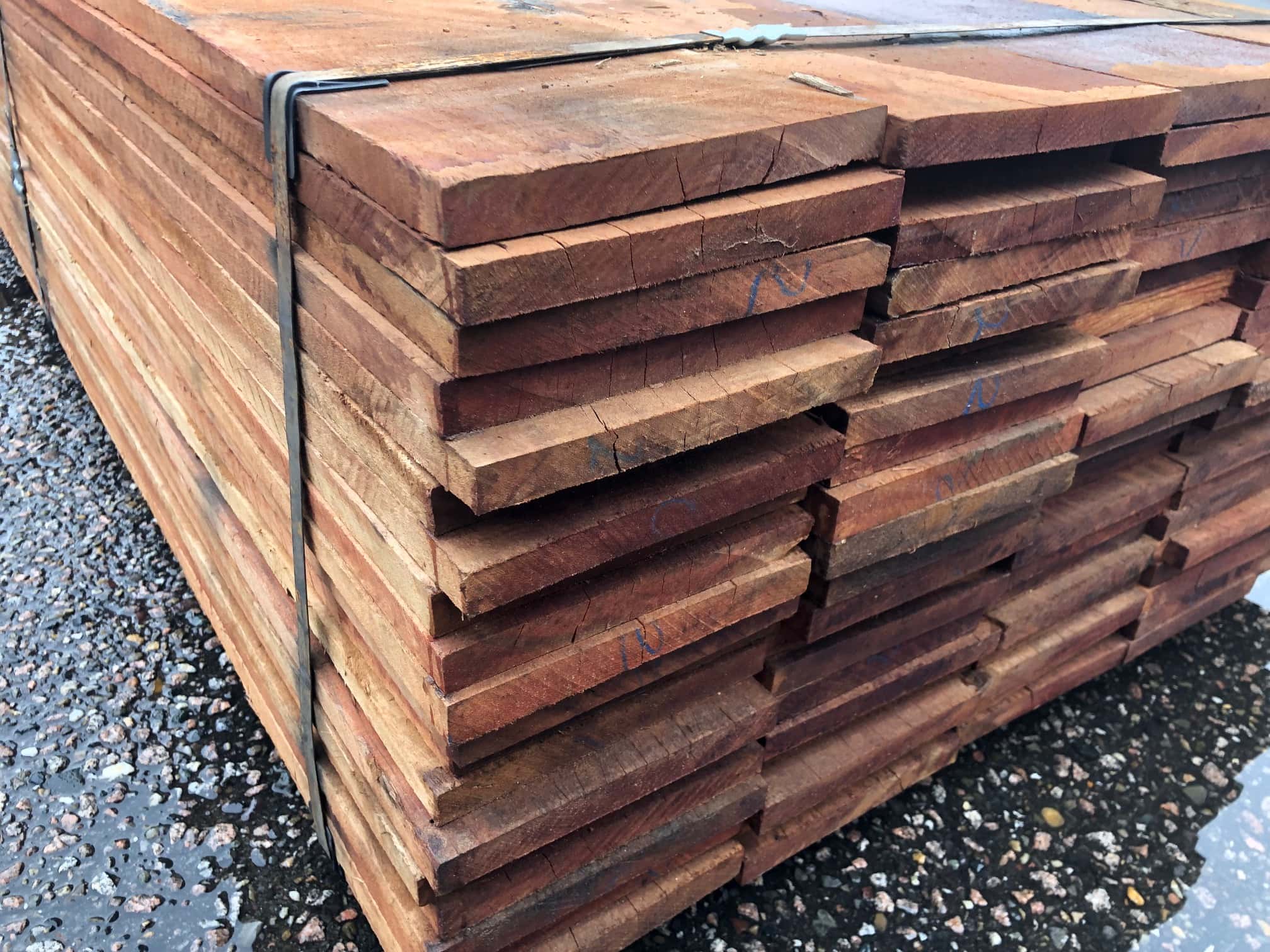 Hardhouten planken kopmaat 20x2cm